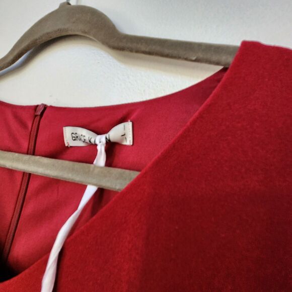 Grace Karin Crimson Red Sequin Valentine's Dress Large Asymmetrical Hem Party - Picture 7 of 8